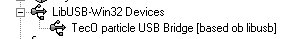 TecO particle USBBridge in the device Manager